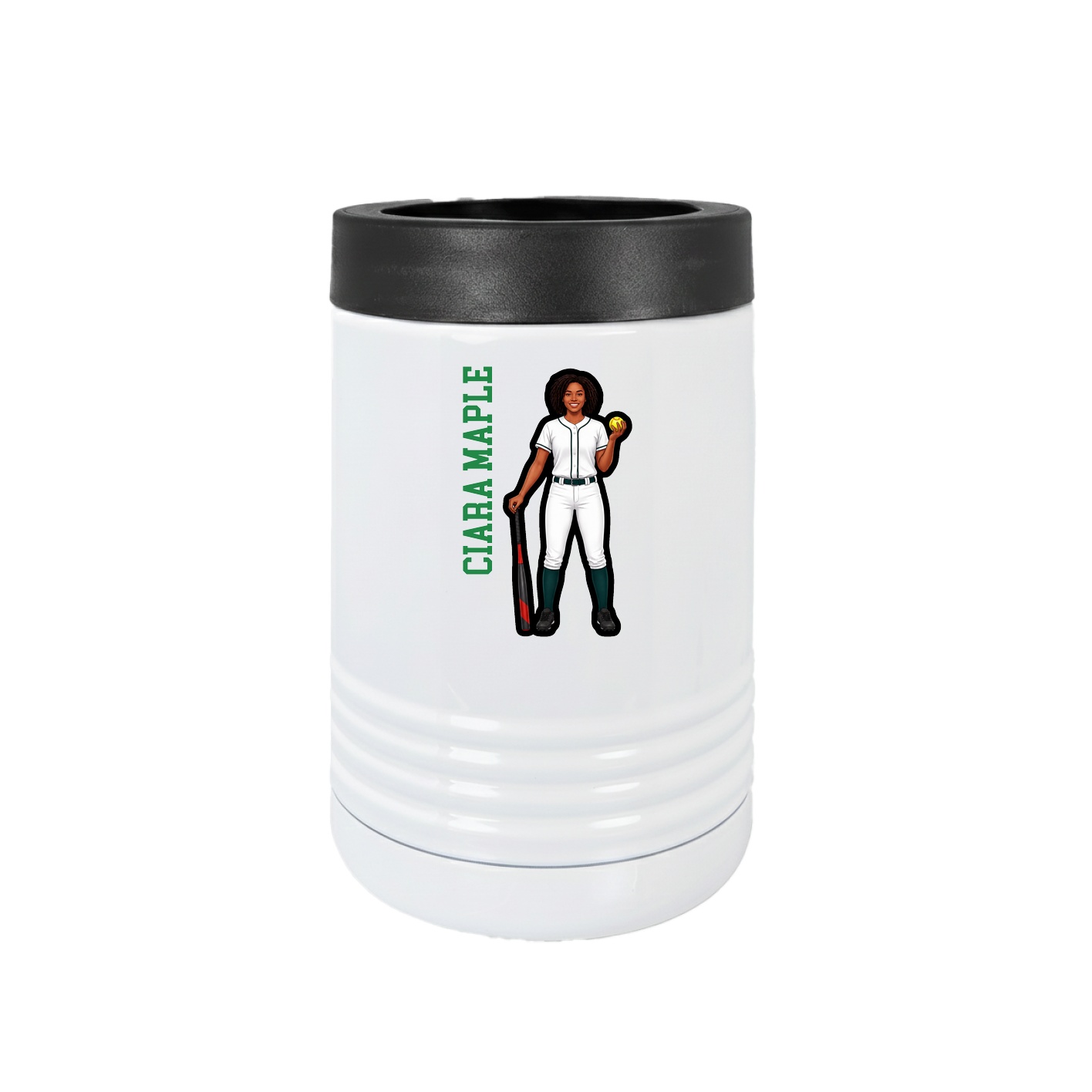 Beverage Holder — Name Vertical in White