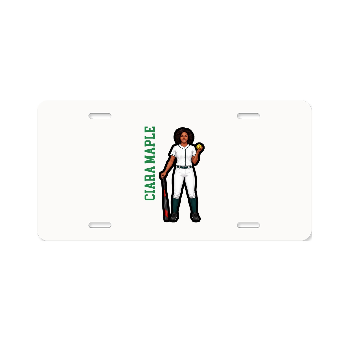 License Plate — Name Vertical in Classic