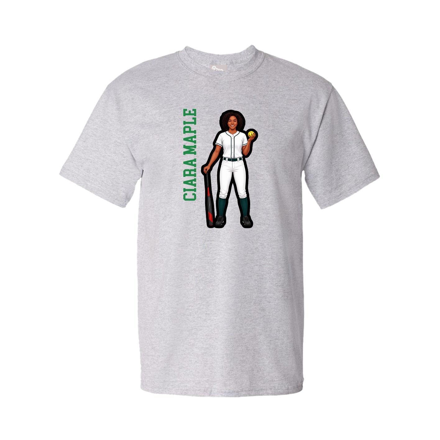 Tee — Name Vertical in Grey
