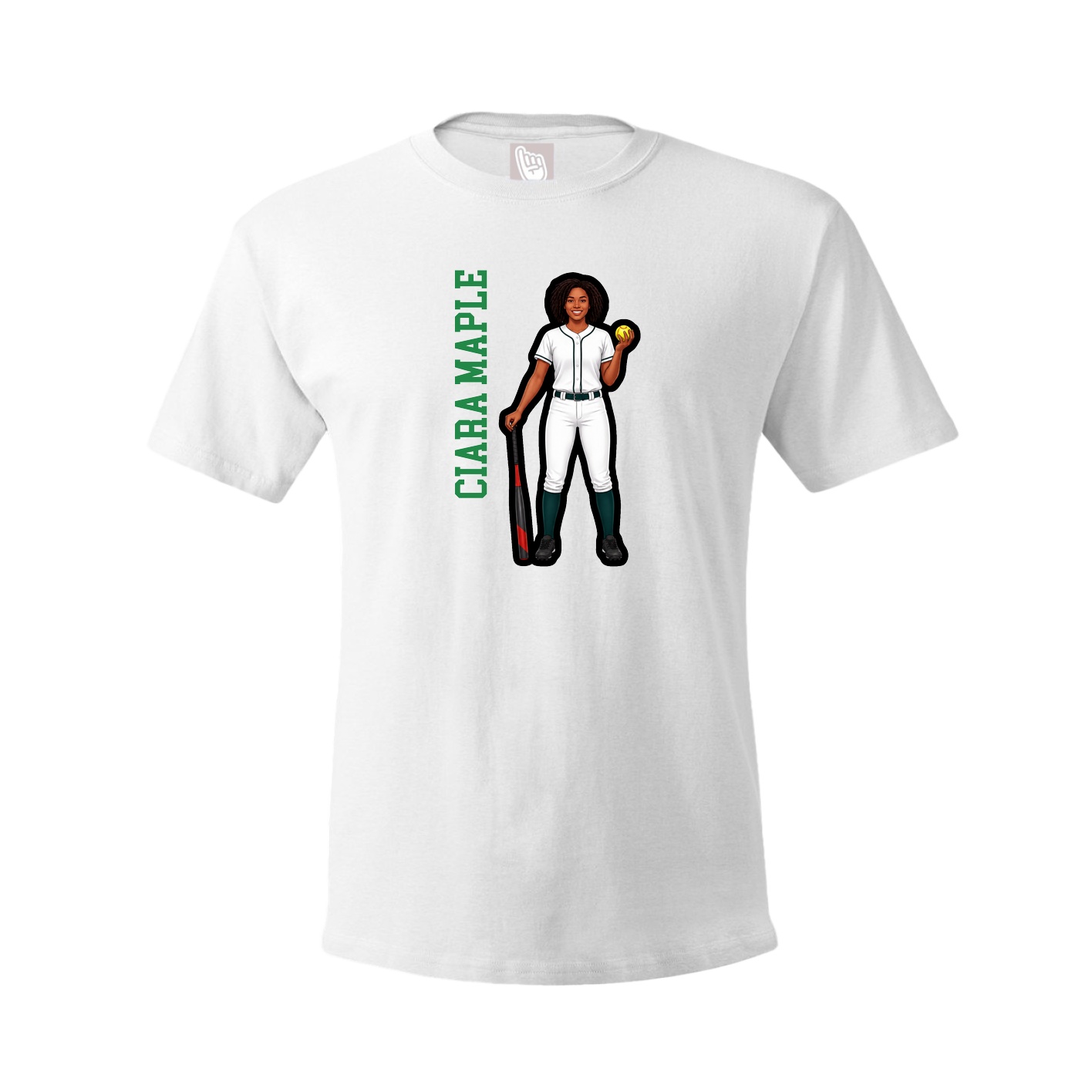 Youth Tee — Name Vertical in White
