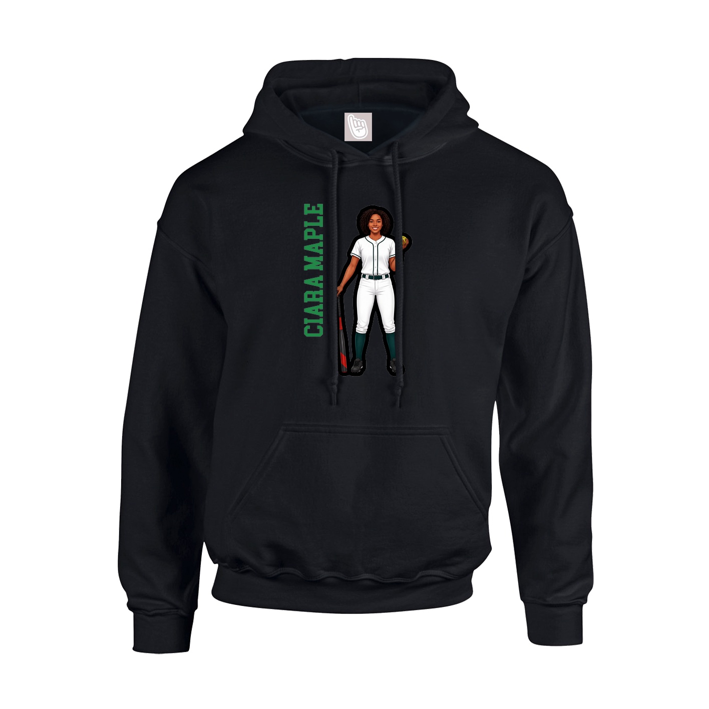 Hoodie — Name Vertical in Black