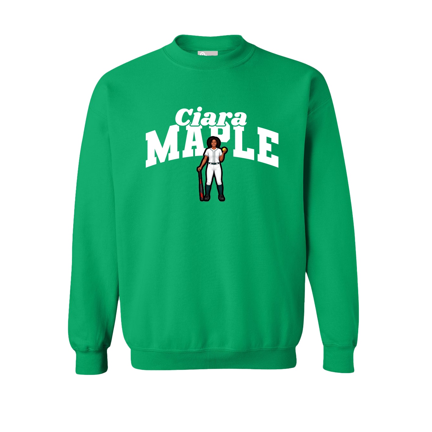 Fleece Crew — Signature Arch in Green