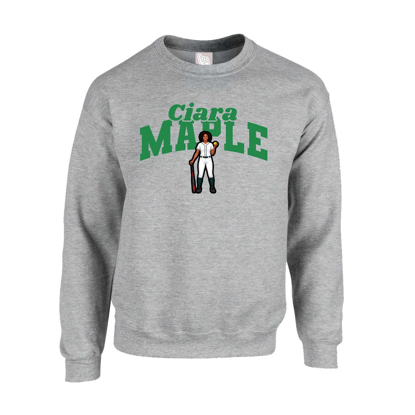 Fleece Crew — Signature Arch in Grey