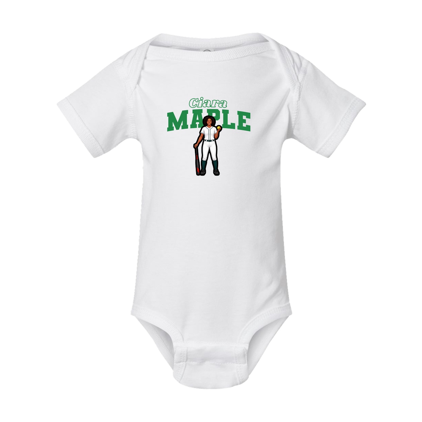 Baby Onesie — Name Arch in White