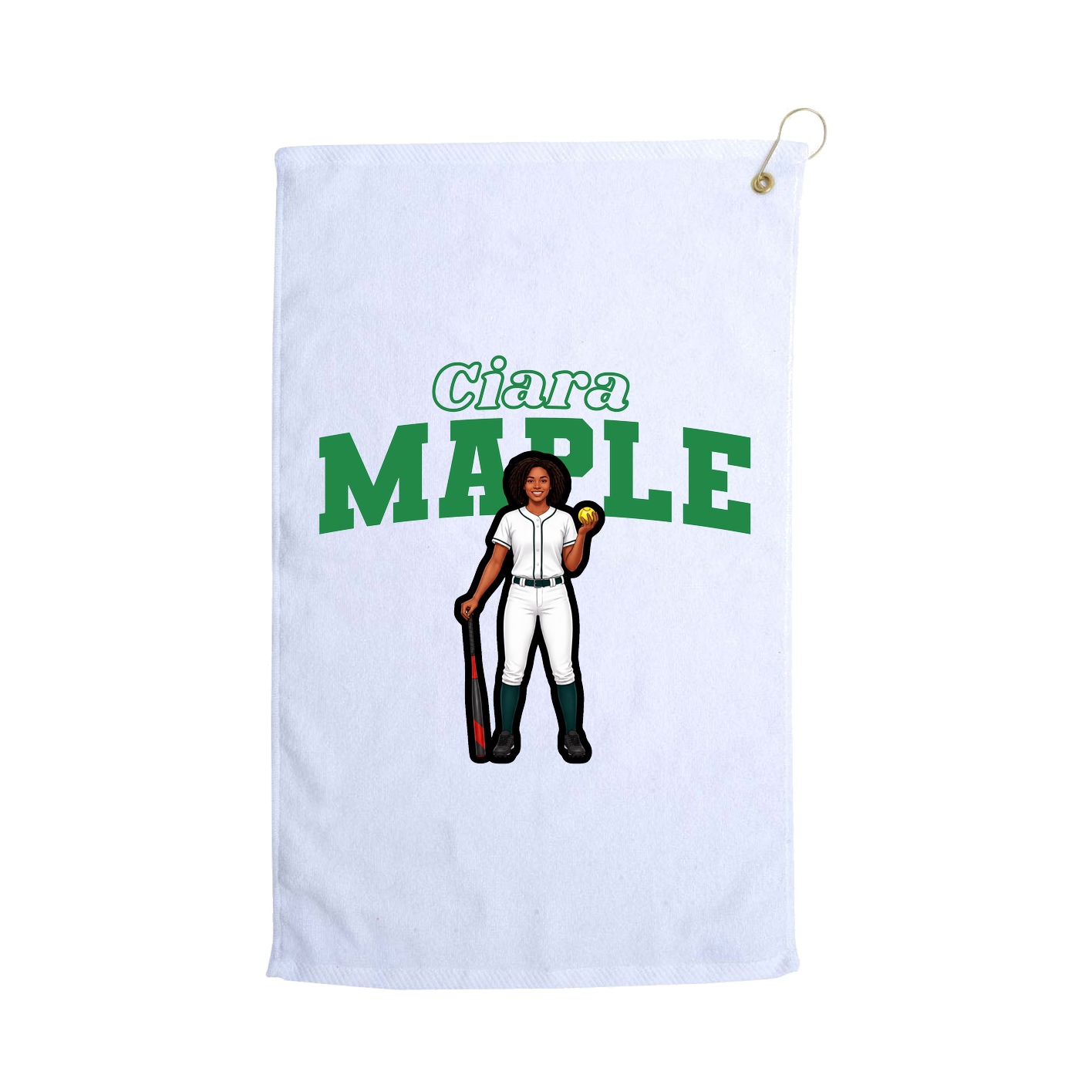 Golf Towel — Name Arch in White