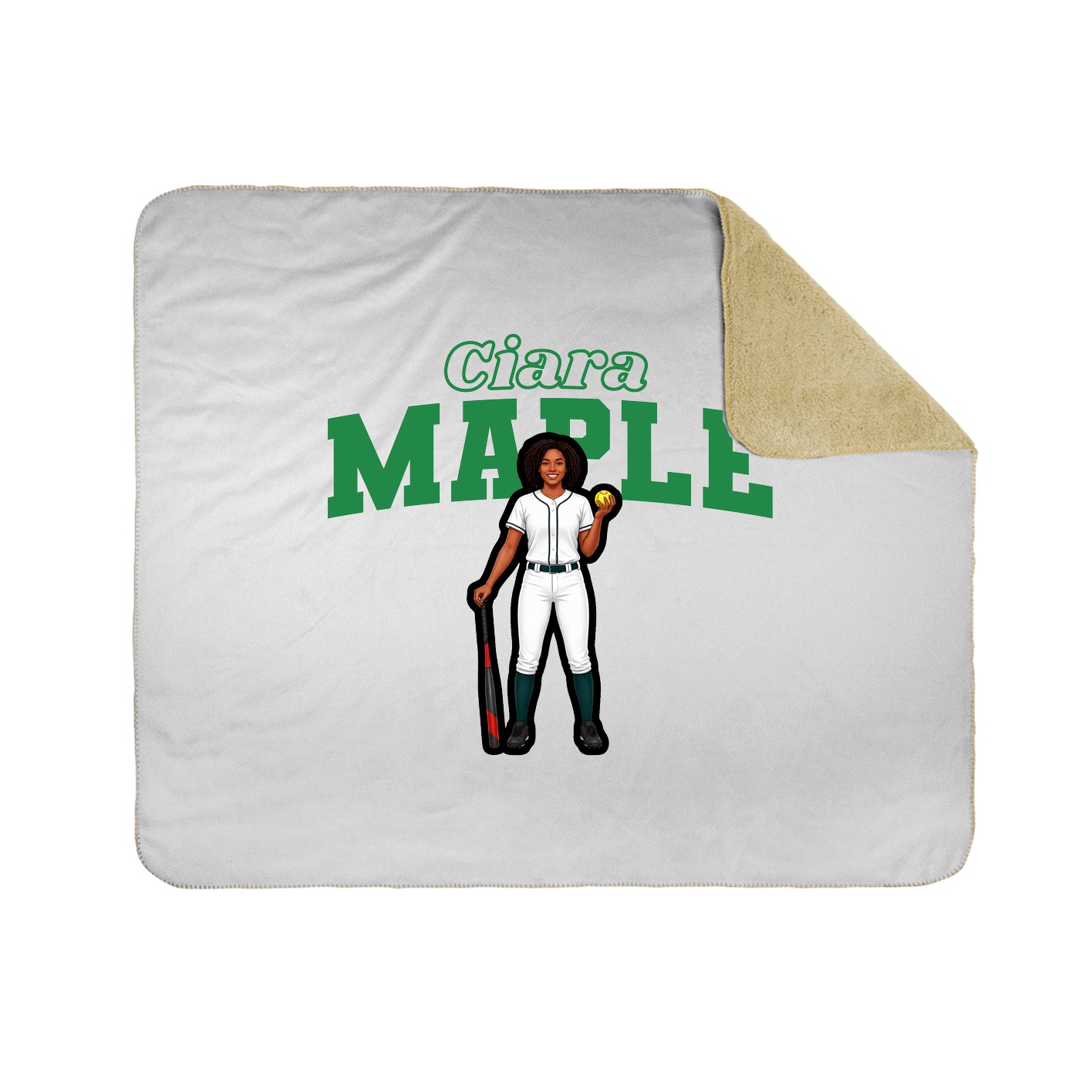 Throw Blanket — Name Arch in White