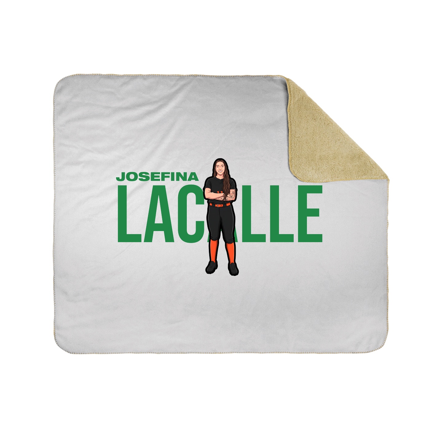 Throw Blanket — Player Name in White