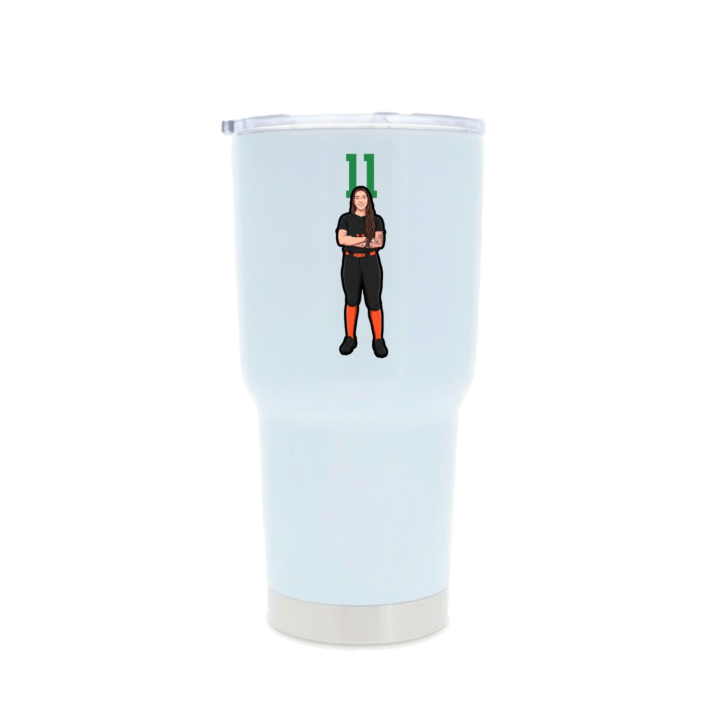 30oz Stainless Steel Tumbler — Number Top in White
