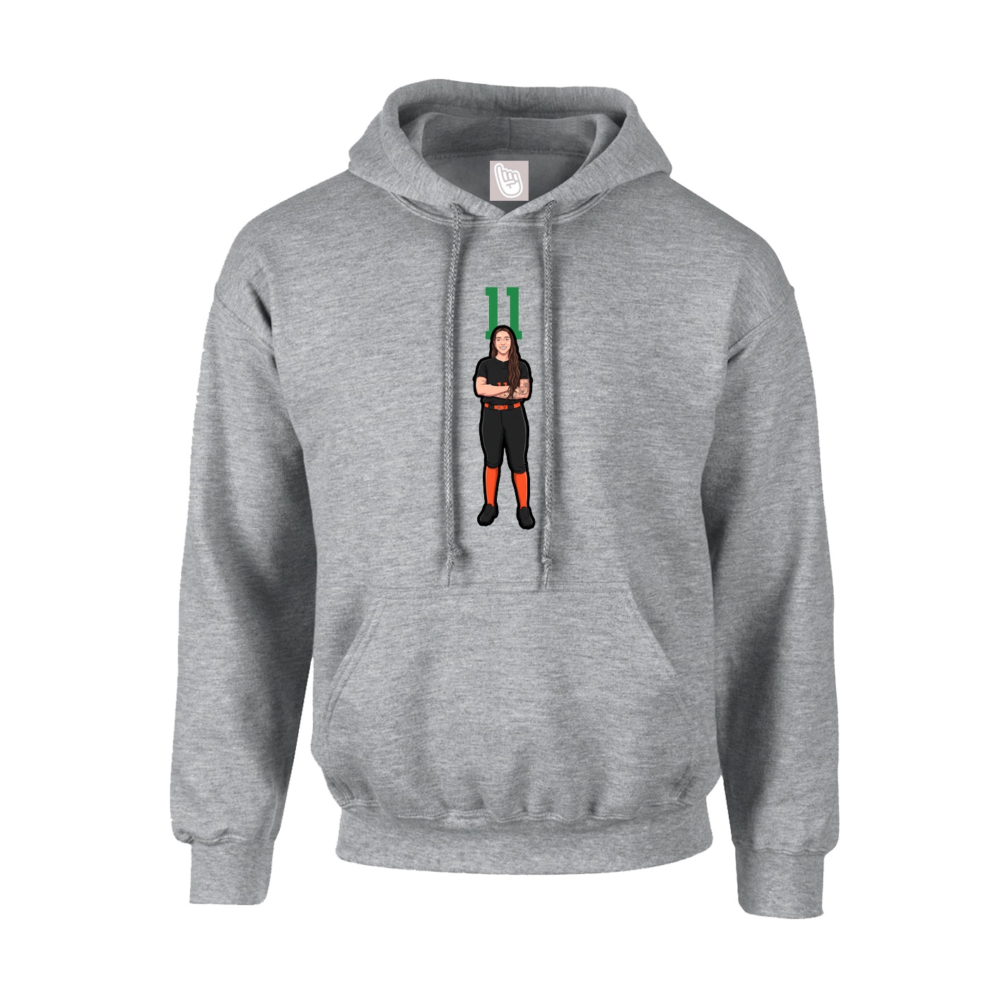 Hoodie — Number Top in Grey