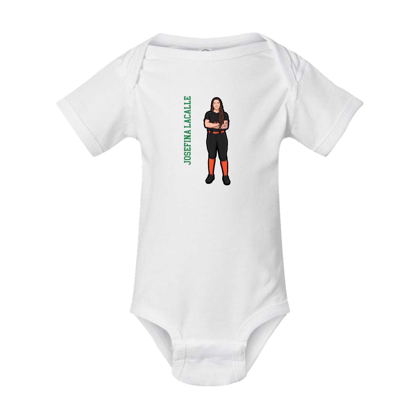 Baby Onesie — Name Vertical in White