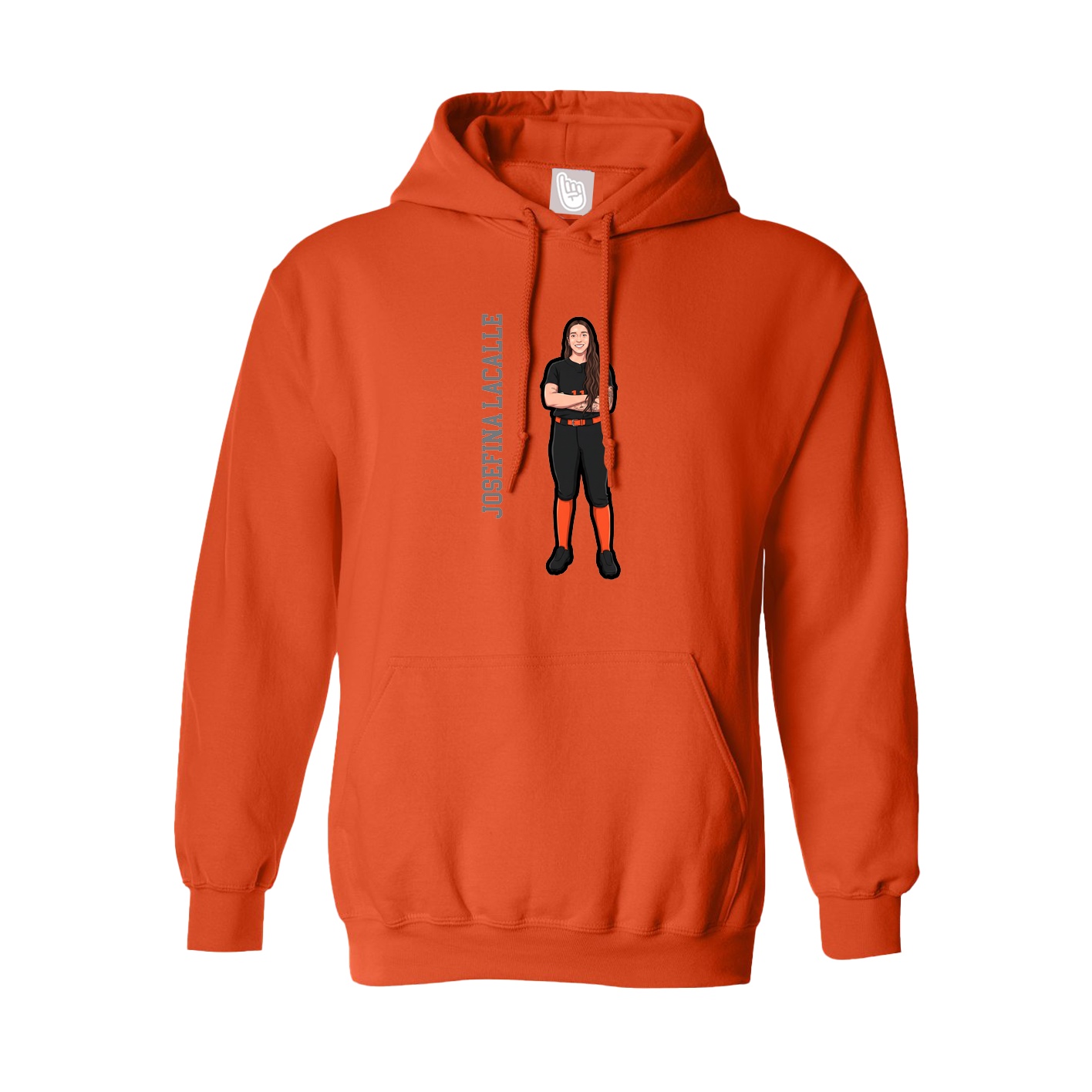 Youth Hoodie — Name Vertical in Orange