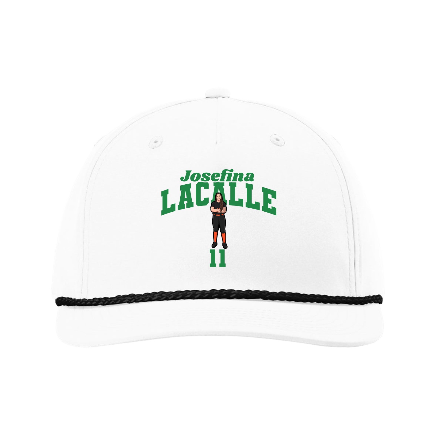 Five-Panel Classic Rope Cap — Signature Arch in White