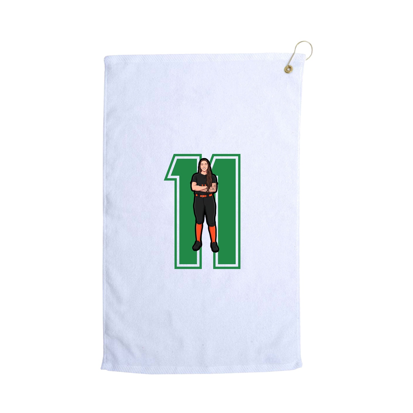 Golf Towel — Number in White