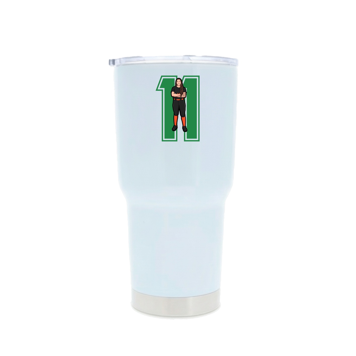30oz Stainless Steel Tumbler — Number in White