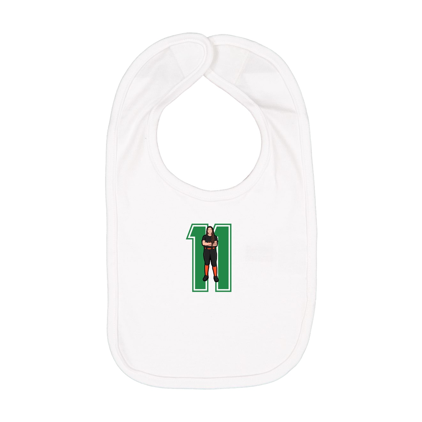 Infant Bib — Number in White