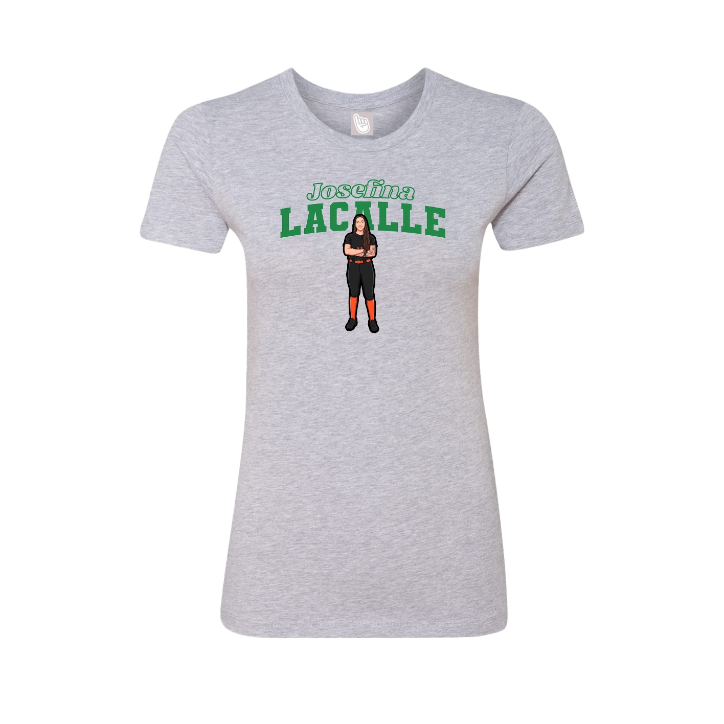 Fitted Women's Tee — Name Arch in Grey