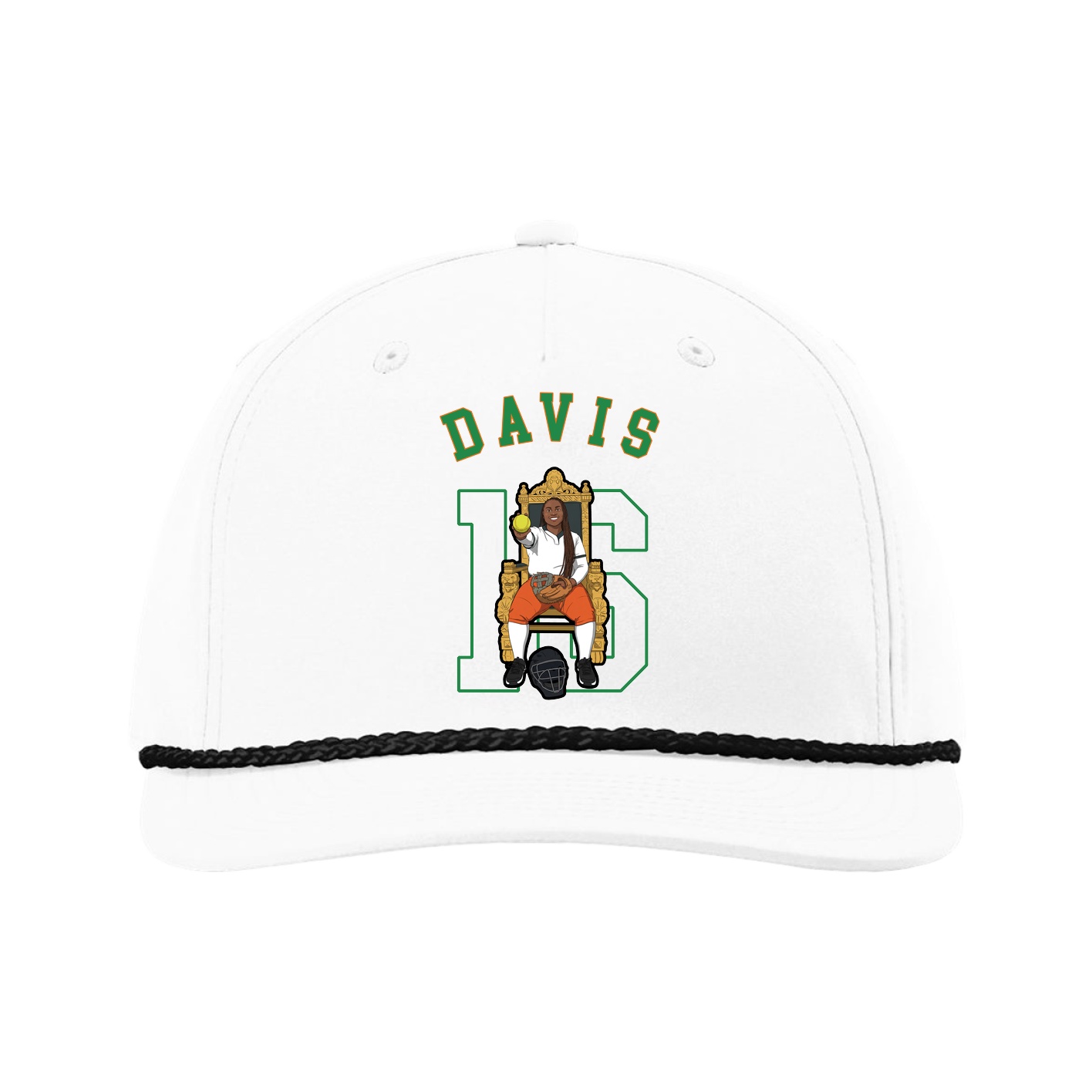 Five-Panel Classic Rope Cap — Shirsey Arch in White