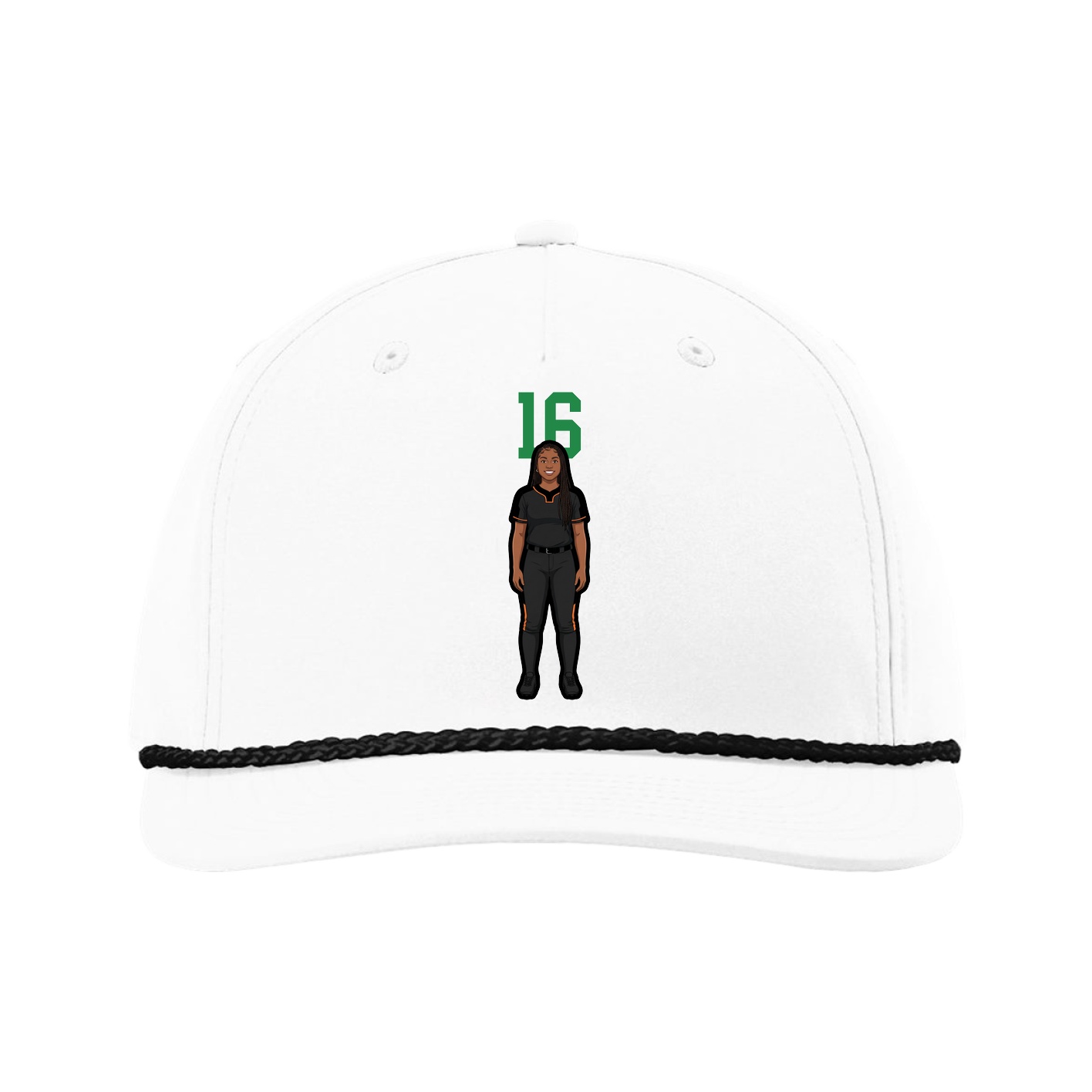 Five-Panel Classic Rope Cap — Number Top in White