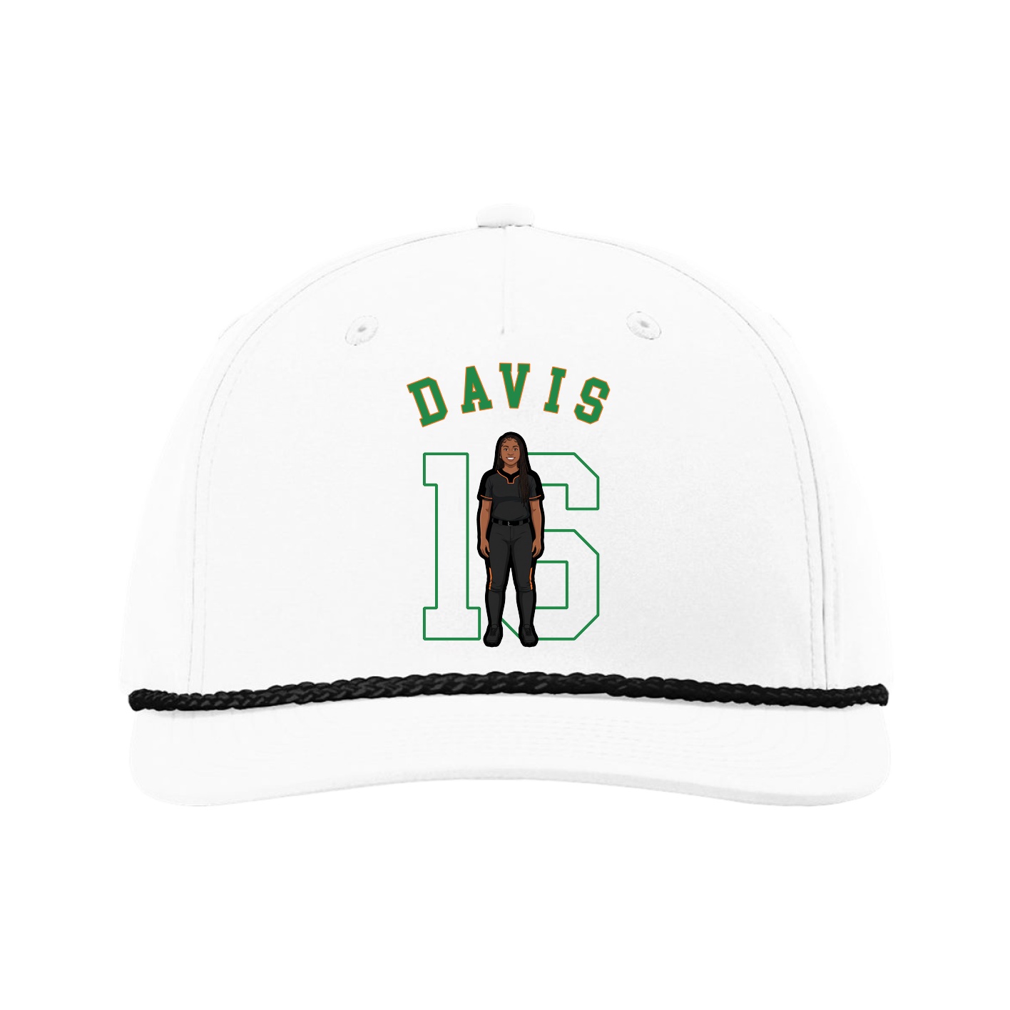 Five-Panel Classic Rope Cap — Shirsey Arch in White