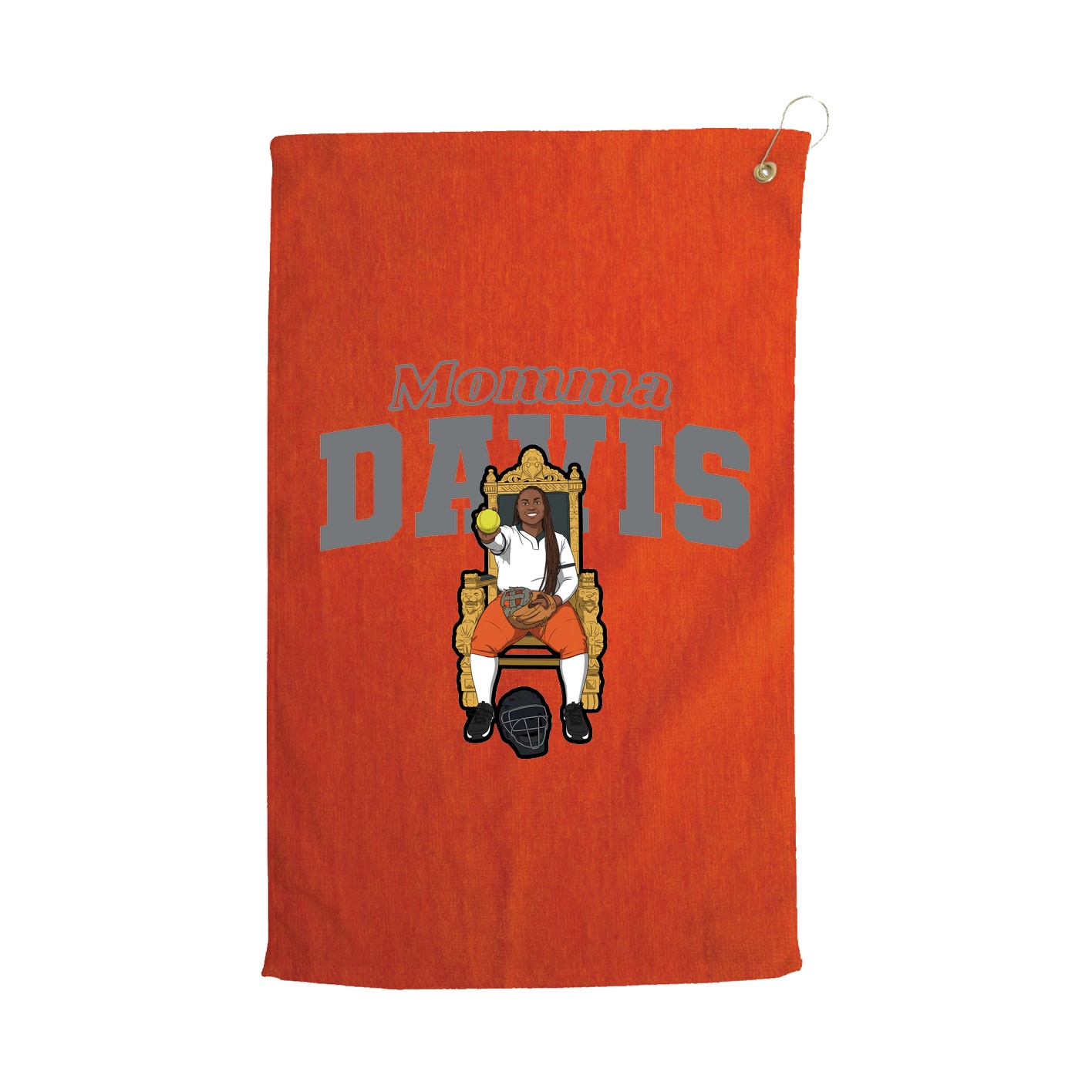Golf Towel — Mothers Day Block in Orange