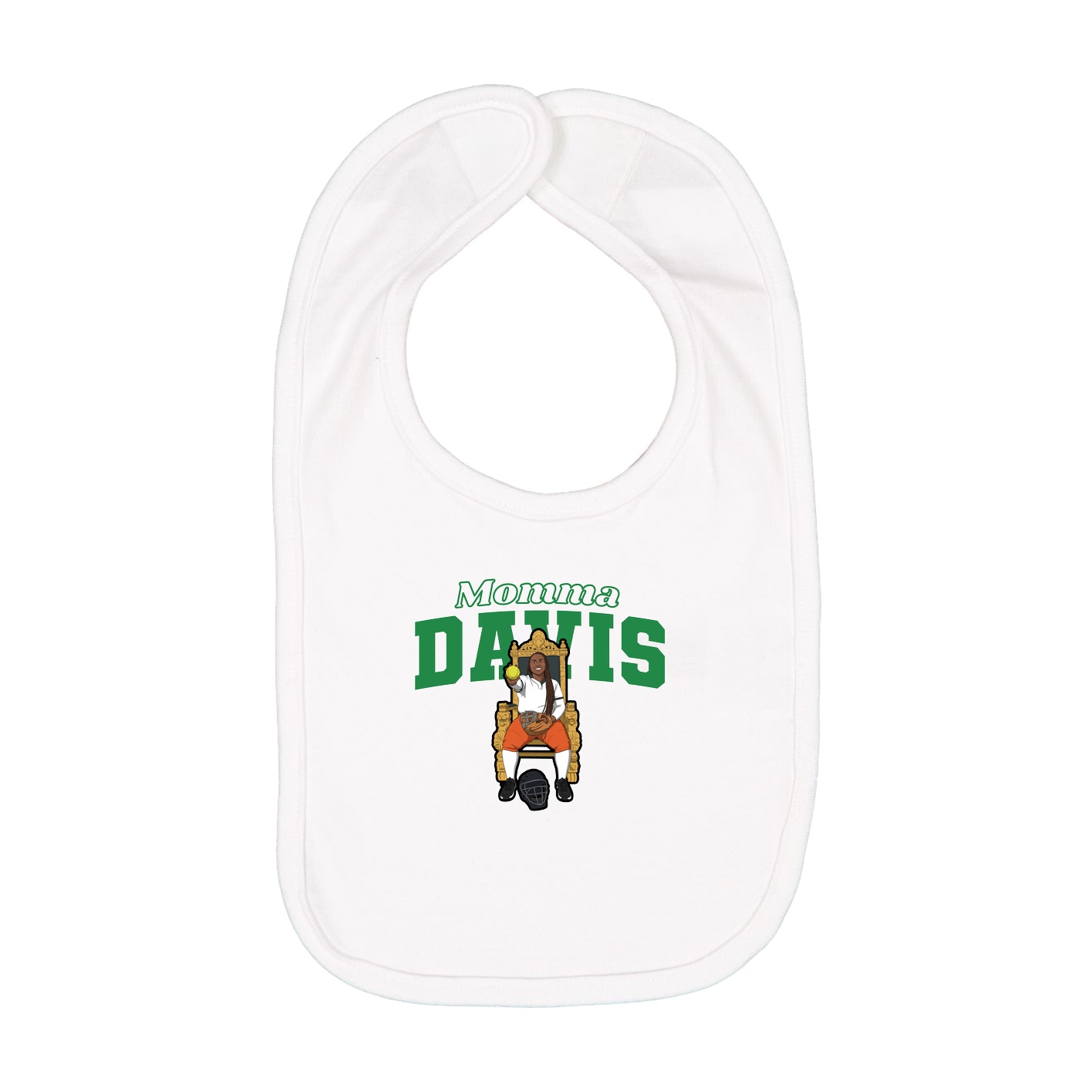 Infant Bib — Mothers Day Block in White