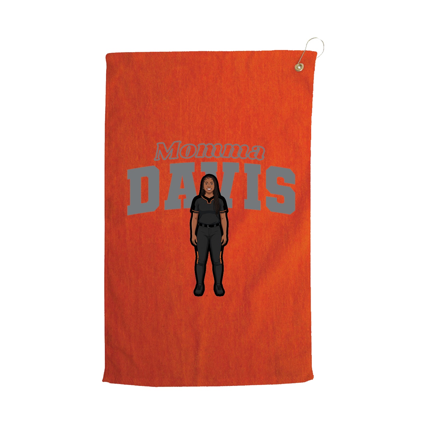 Golf Towel — Mothers Day Block in Orange