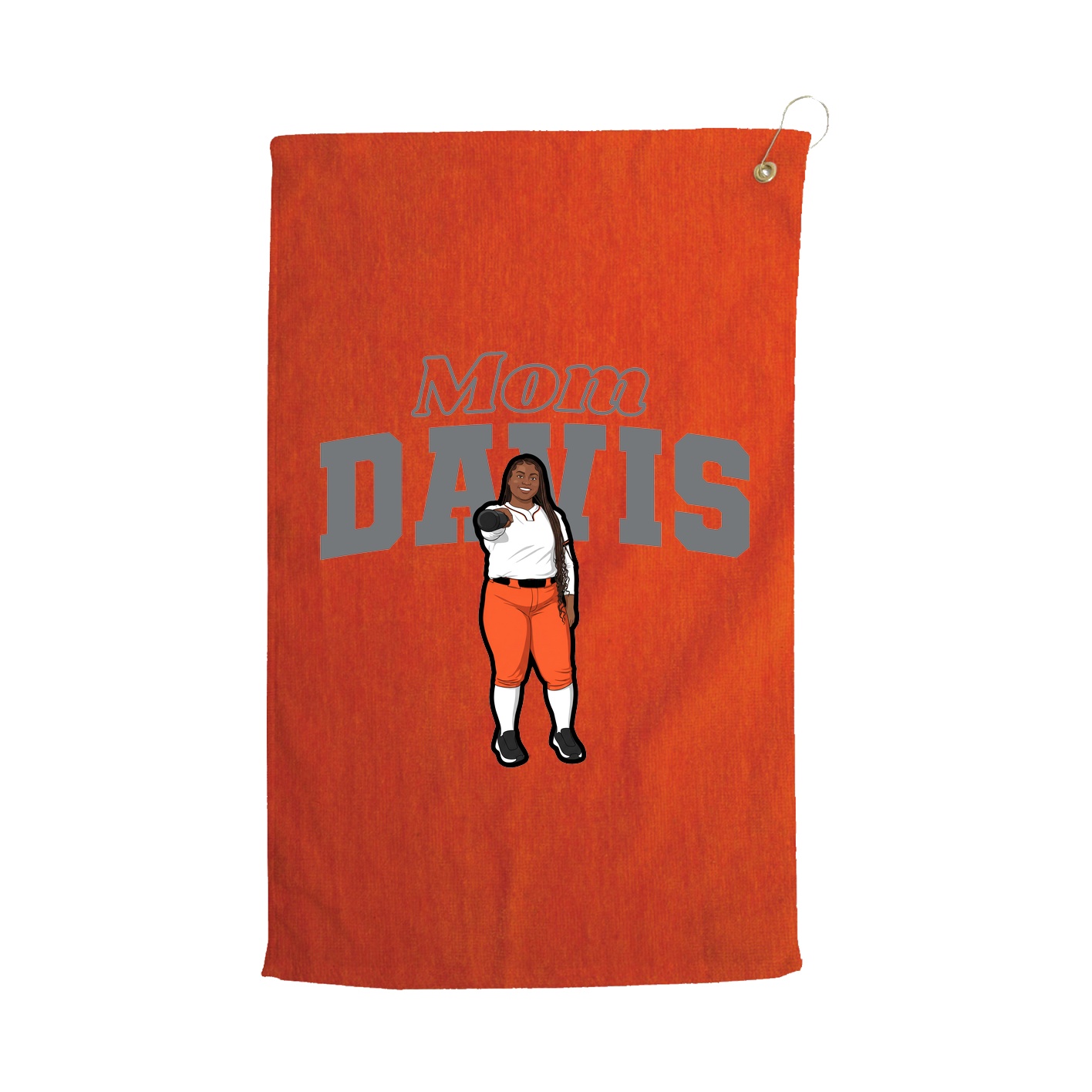 Golf Towel — Mothers Day Block in Orange