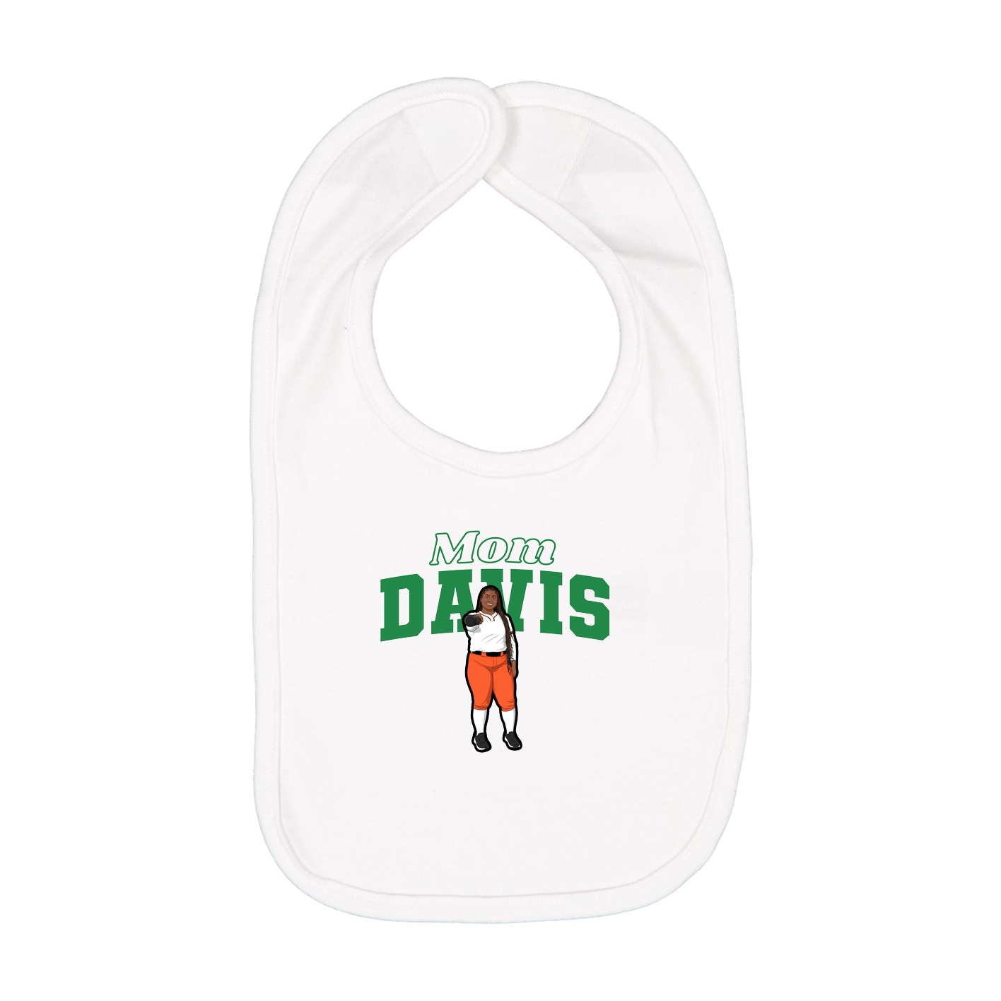 Infant Bib — Mothers Day Block in White