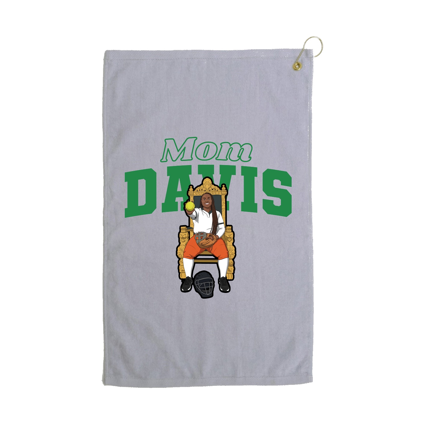 Golf Towel — Mothers Day Block in Grey