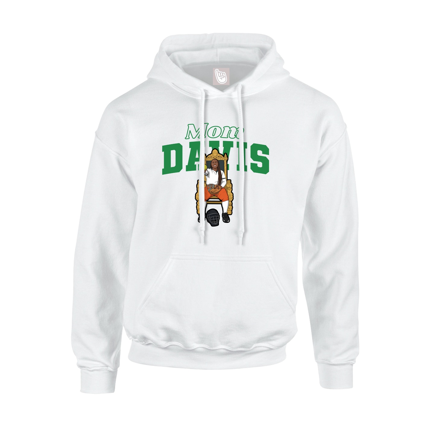 Youth Hoodie — Mothers Day Block in White