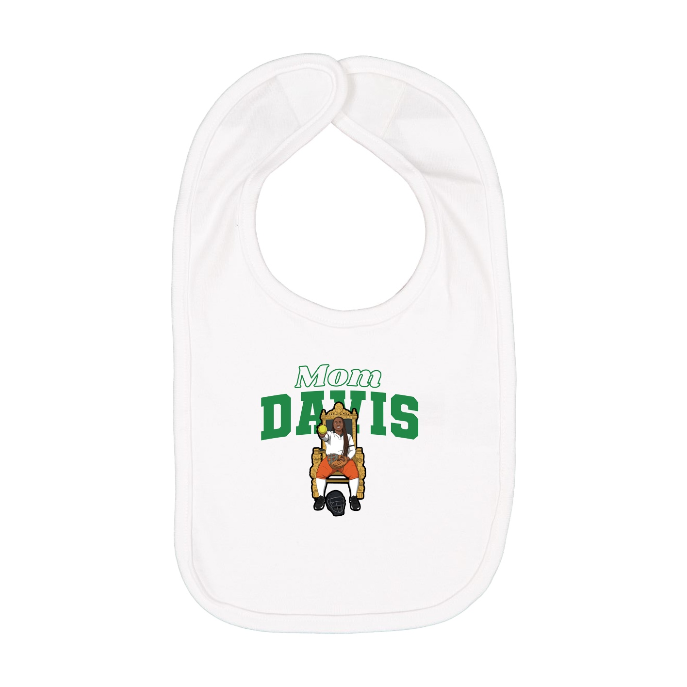 Infant Bib — Mothers Day Block in White