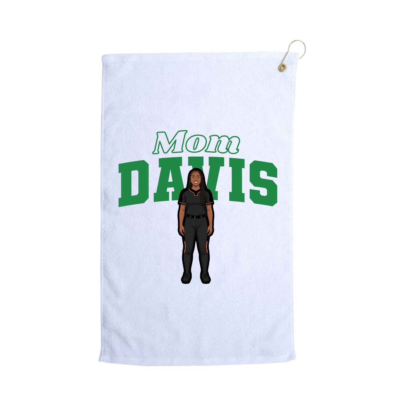 Golf Towel — Mothers Day Block in White