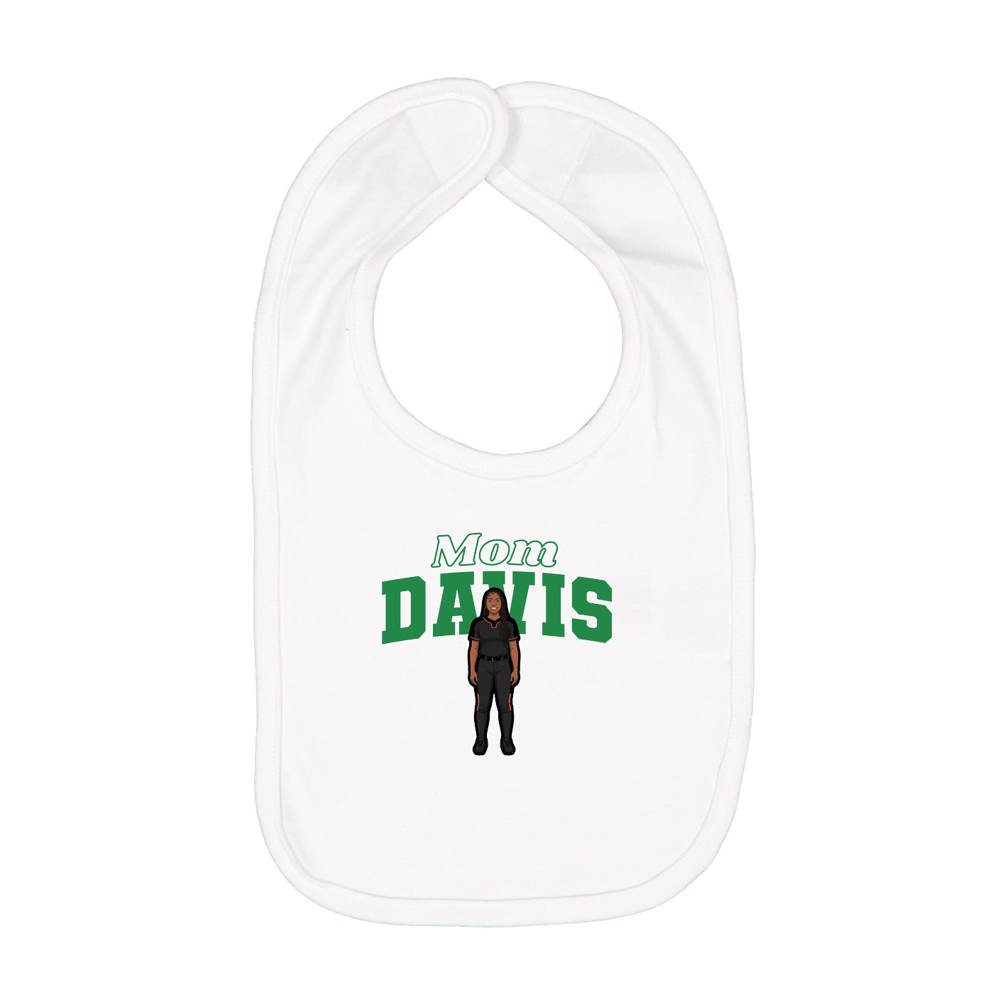 Infant Bib — Mothers Day Block in White