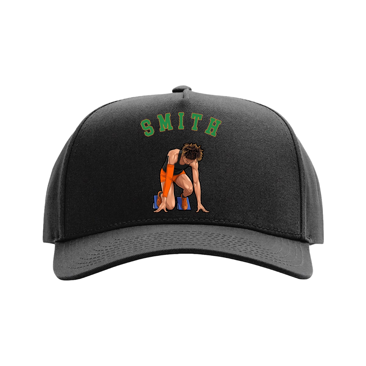 Full Fabric Five-Panel Champ Cap — Shirsey Arch in Black