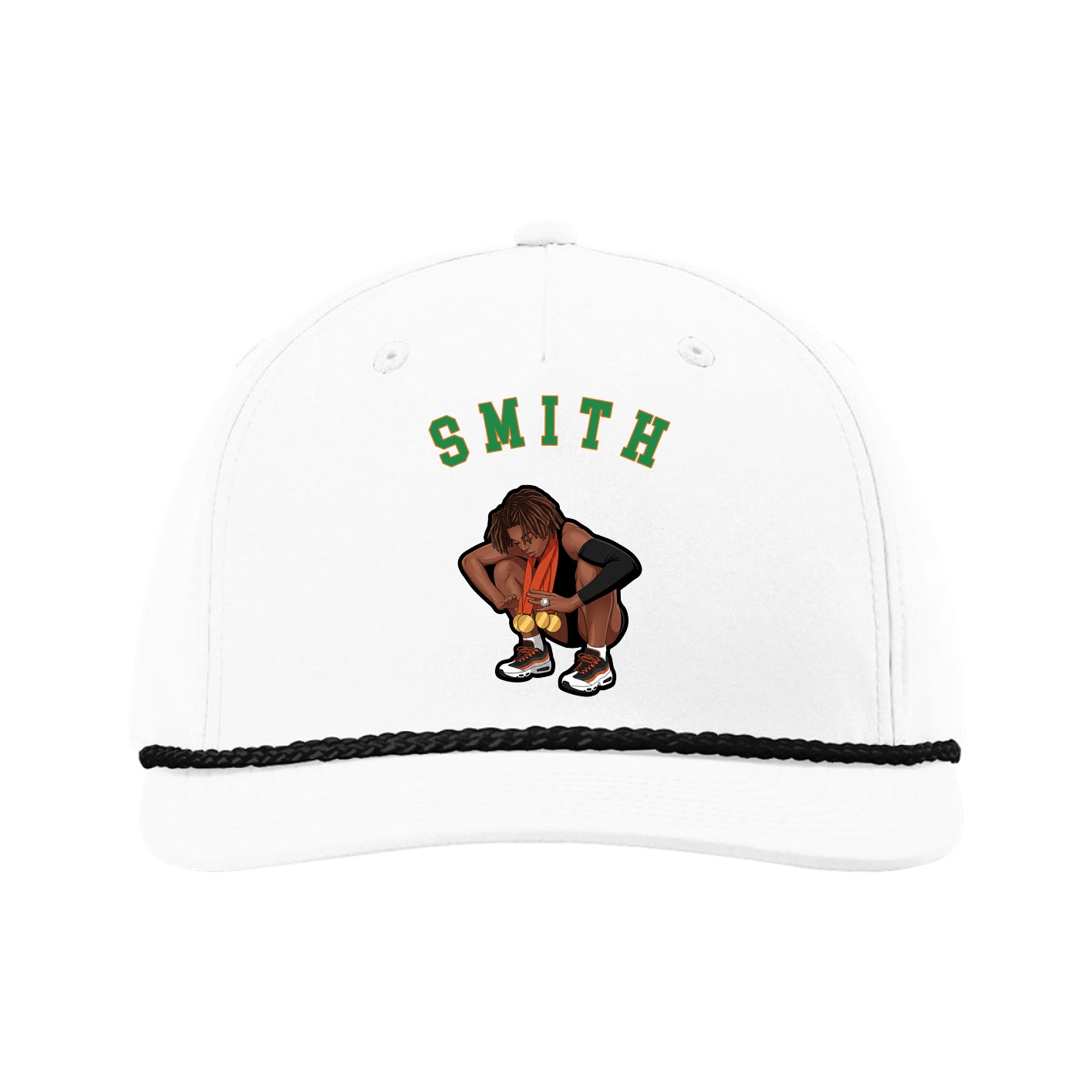 Five-Panel Classic Rope Cap — Shirsey Arch in White
