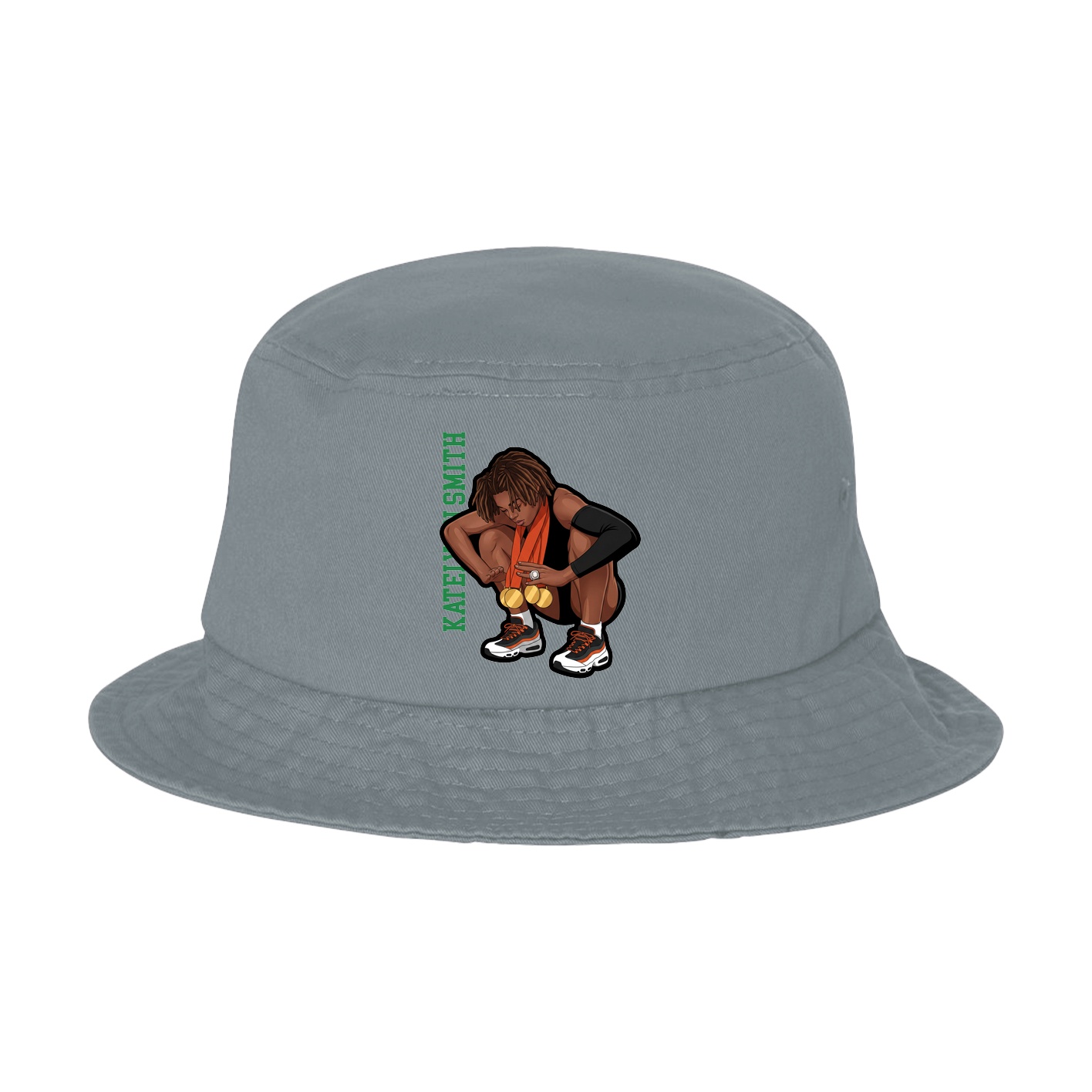 Bucket Cap — Name Vertical in Grey