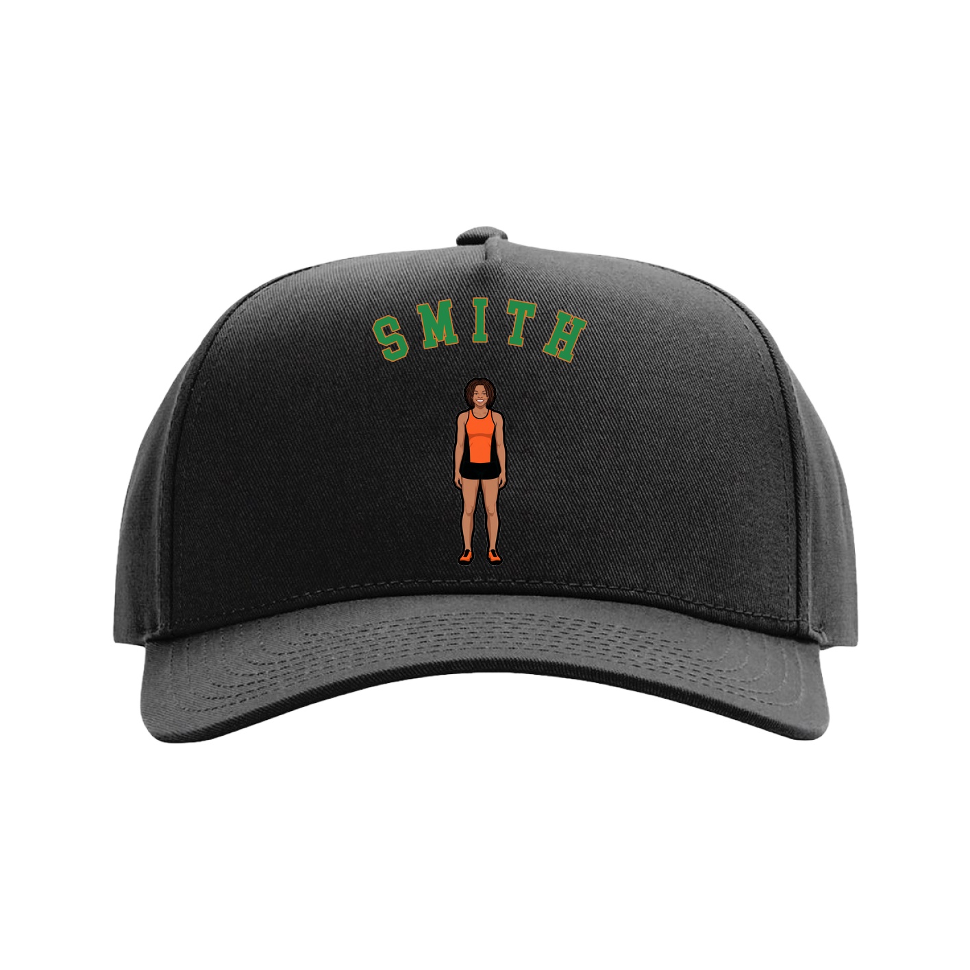 Full Fabric Five-Panel Champ Cap — Shirsey Arch in Black