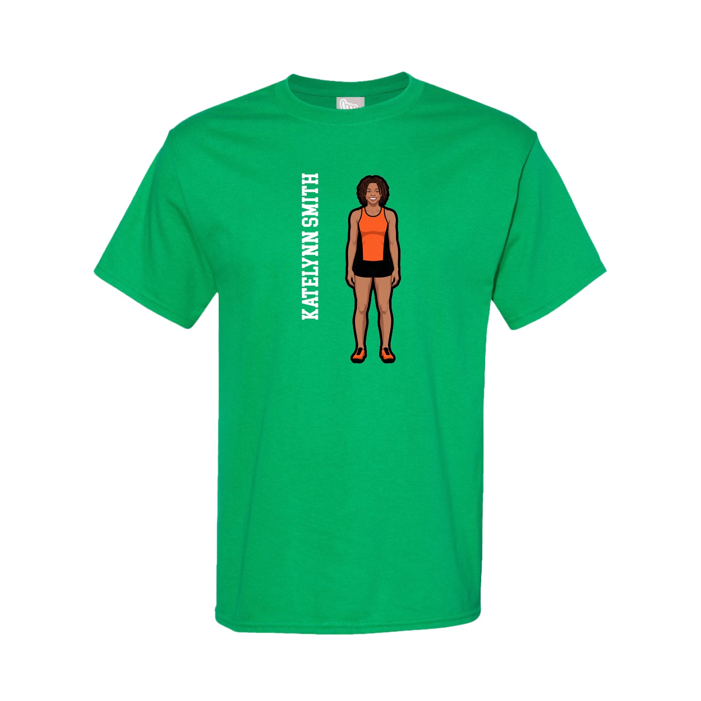 Youth Tee — Name Vertical in Green