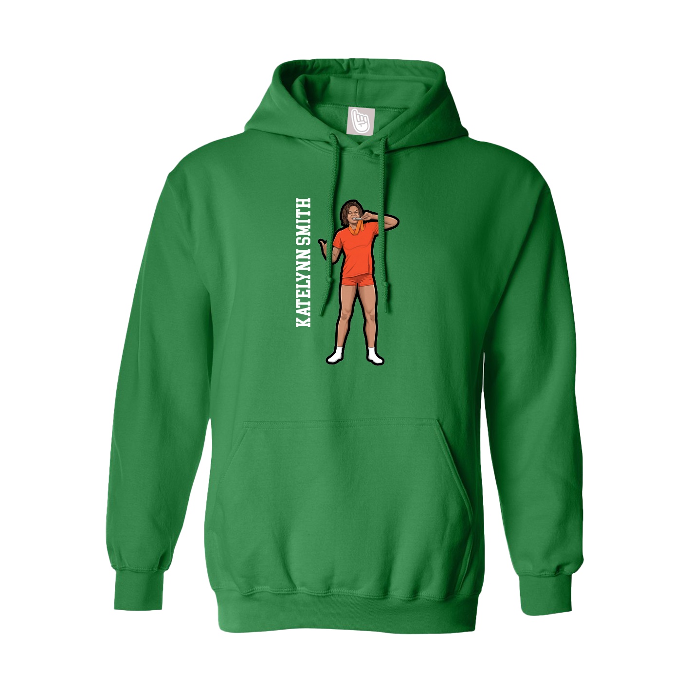 Hoodie — Name Vertical in Green