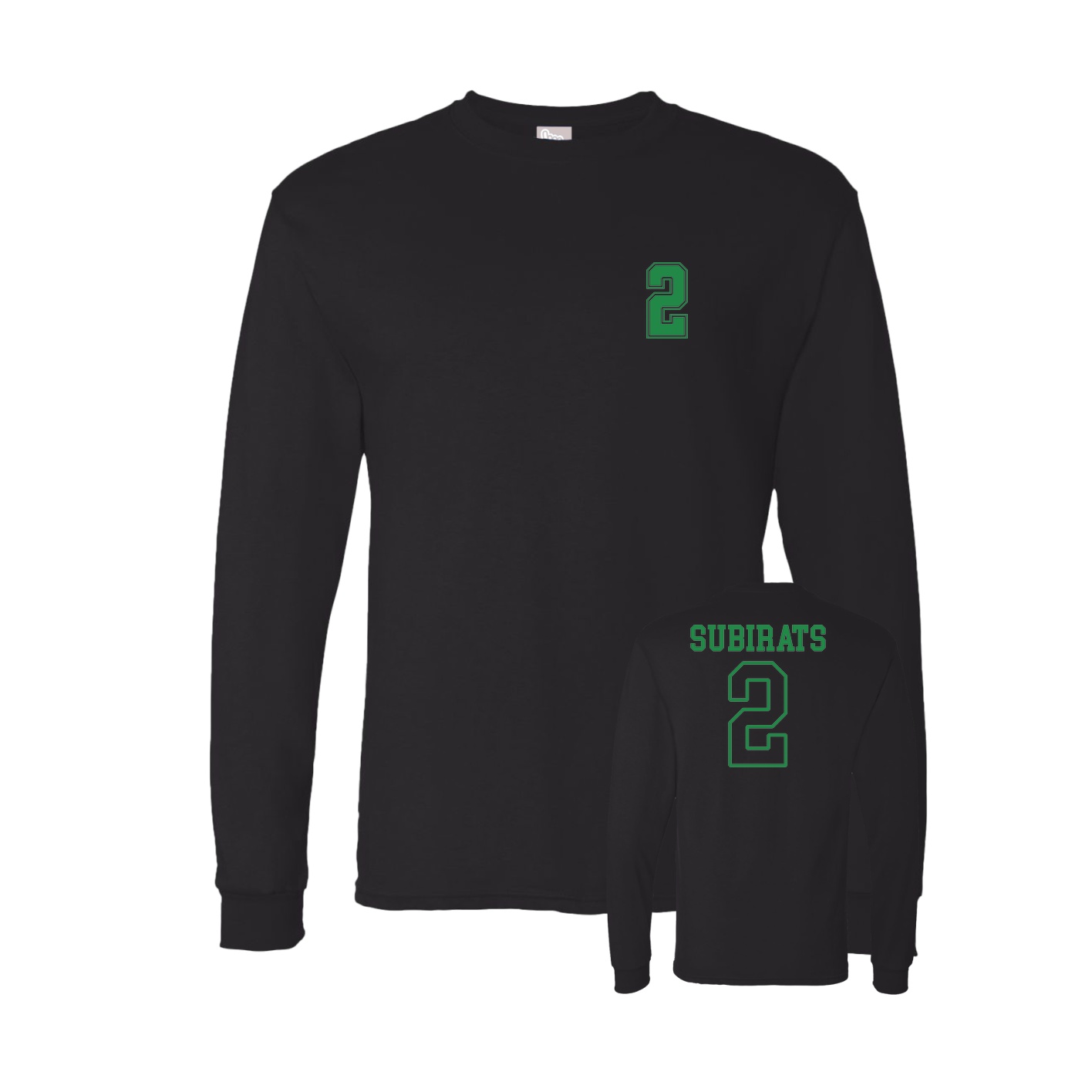 Long Sleeve Tee — Chest Back in Black