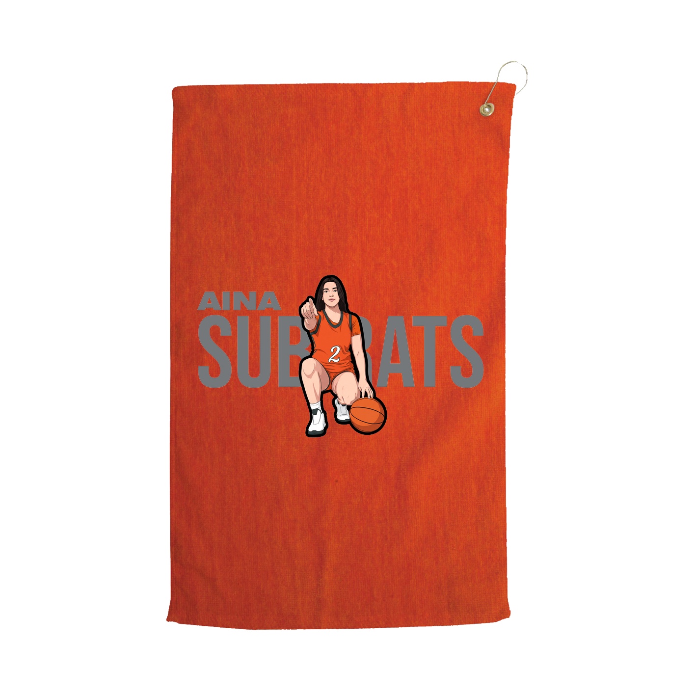 Golf Towel — Player Name in Orange