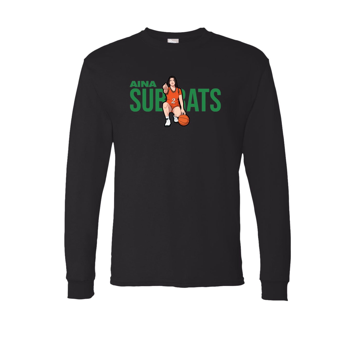 Long Sleeve Tee — Player Name in Black