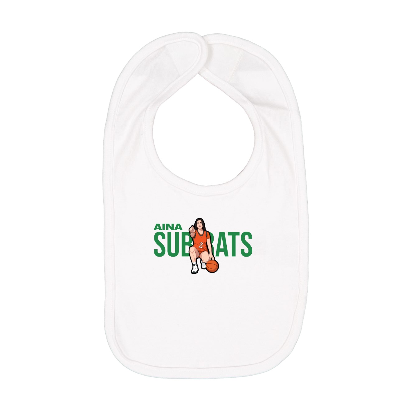 Infant Bib — Player Name in White