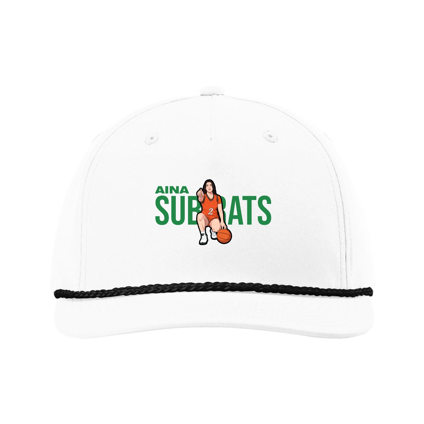 Five-Panel Classic Rope Cap — Player Name in White
