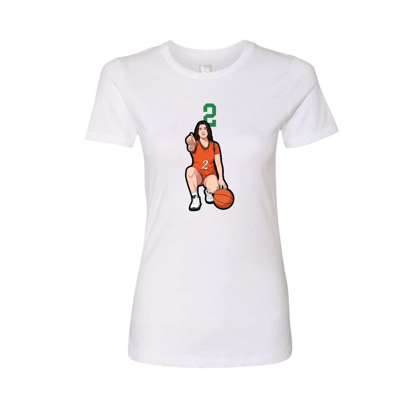 Womens Tee — Number Top in White