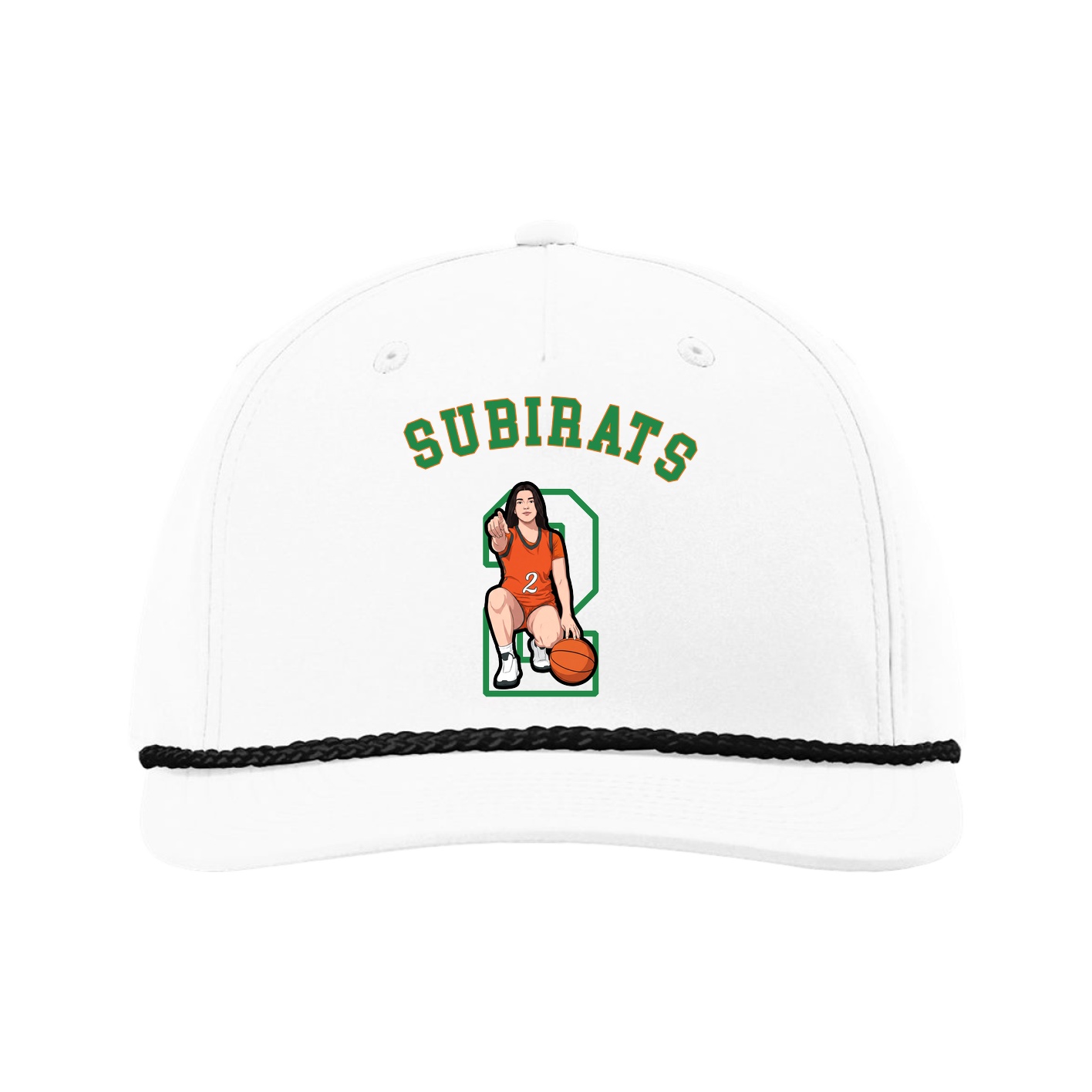 Five-Panel Classic Rope Cap — Shirsey Arch in White