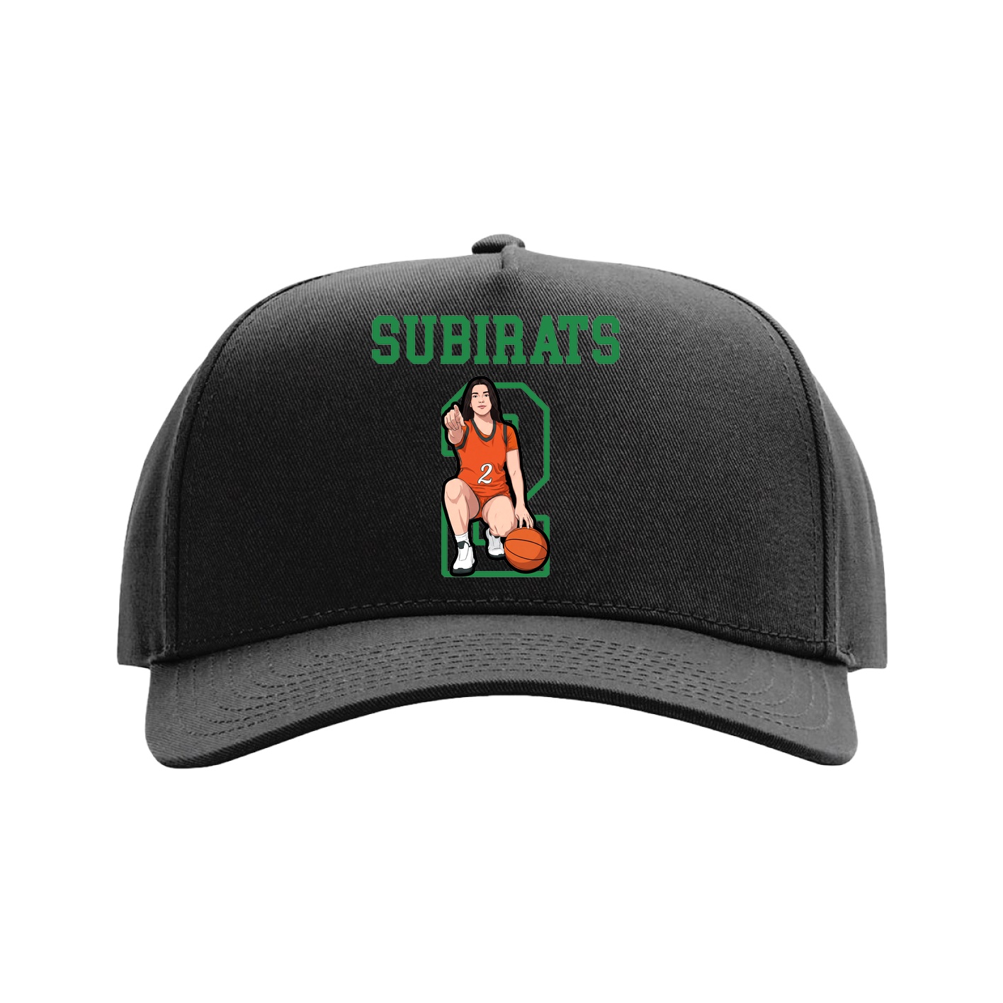 Full Fabric Five-Panel Champ Cap — Shirsey in Black