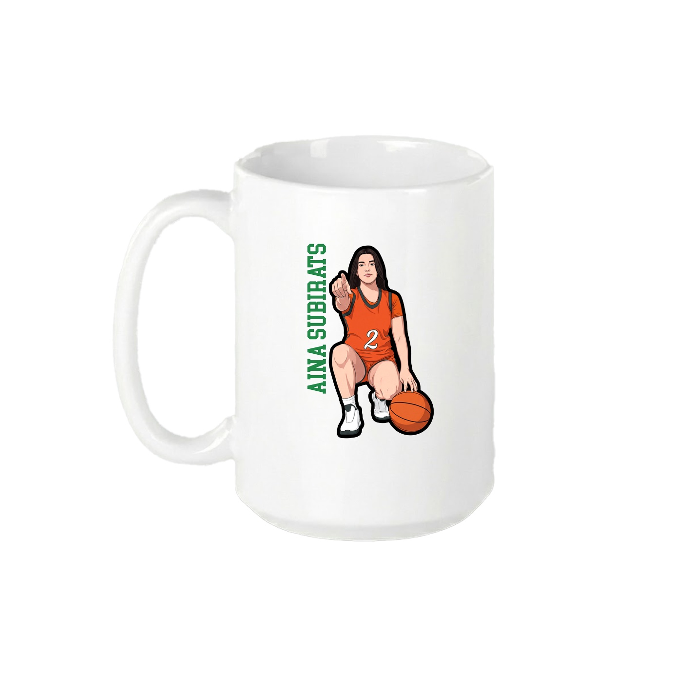 15oz Coffee Mug — Name Vertical in White