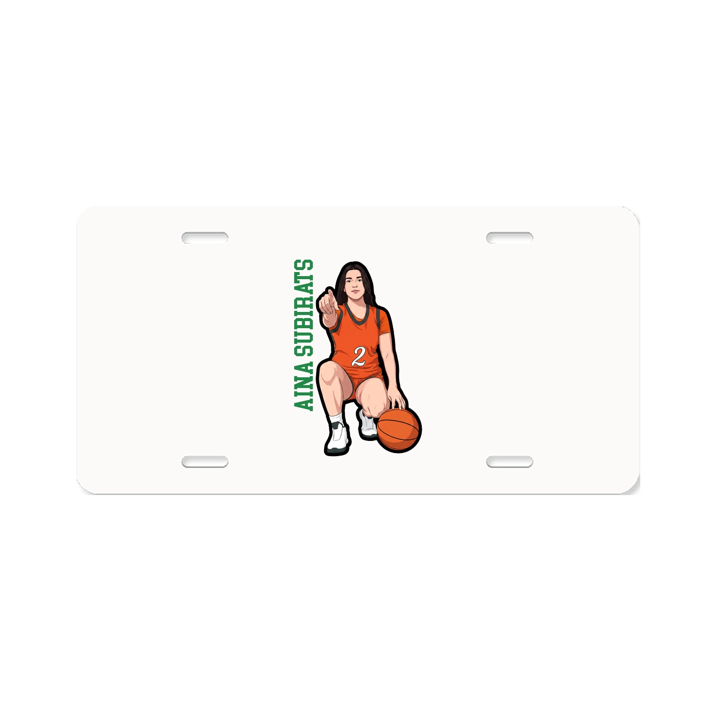 License Plate — Name Vertical in Classic