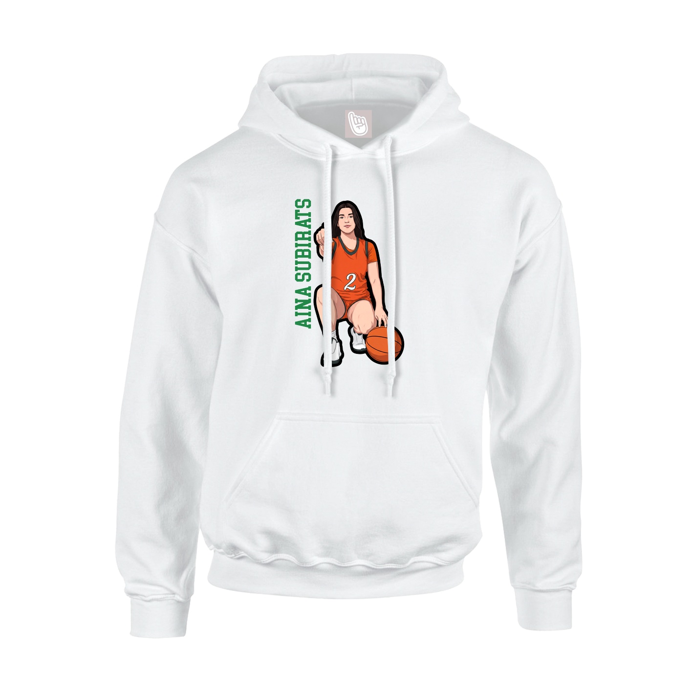 Youth Hoodie — Name Vertical in White